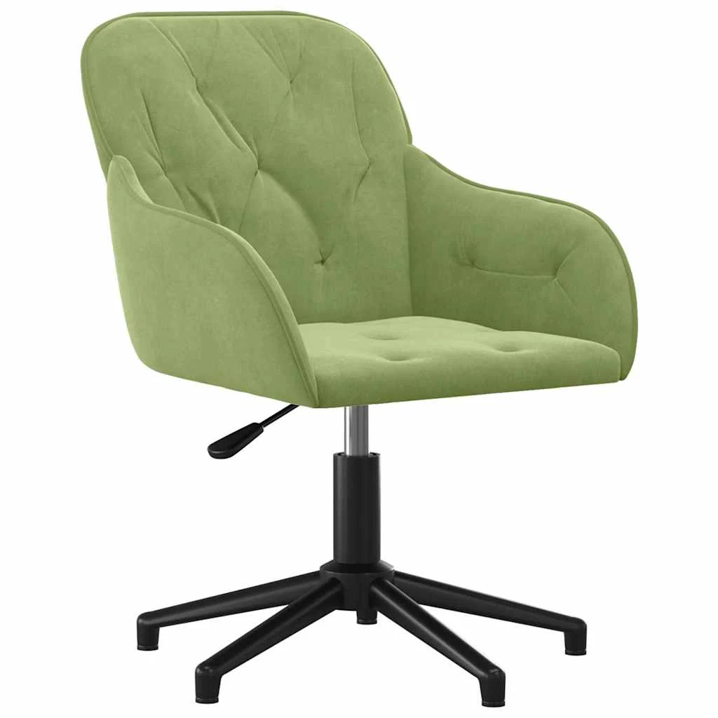 Chaise pivotante de bureau 56 x 61,5 x 80 cm vert clair velours – vue de face
