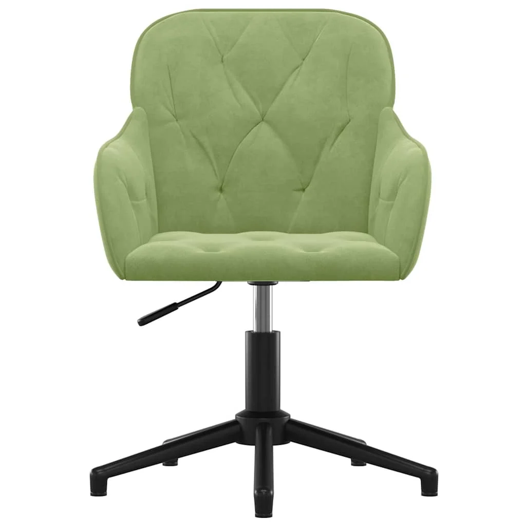Chaise pivotante de bureau 56 x 61,5 x 80 cm vert clair velours – vue de côté