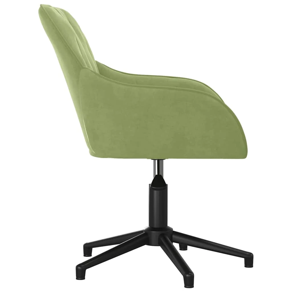 Chaise pivotante de bureau 56 x 61,5 x 80 cm vert clair velours – vue de détail