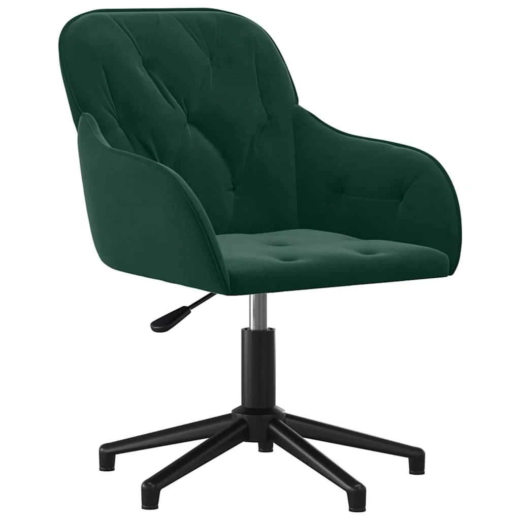 Chaise pivotante de bureau 56 x 61,5 x 80 cm vert foncé velours – vue de face