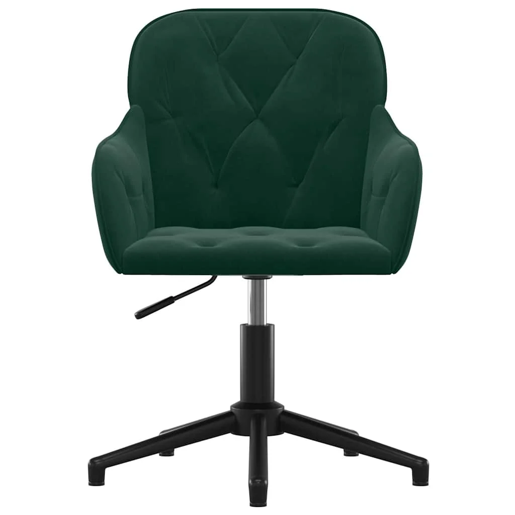 Chaise pivotante de bureau 56 x 61,5 x 80 cm vert foncé velours – vue de côté