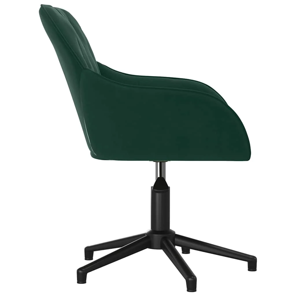 Chaise pivotante de bureau 56 x 61,5 x 80 cm vert foncé velours – vue de détail