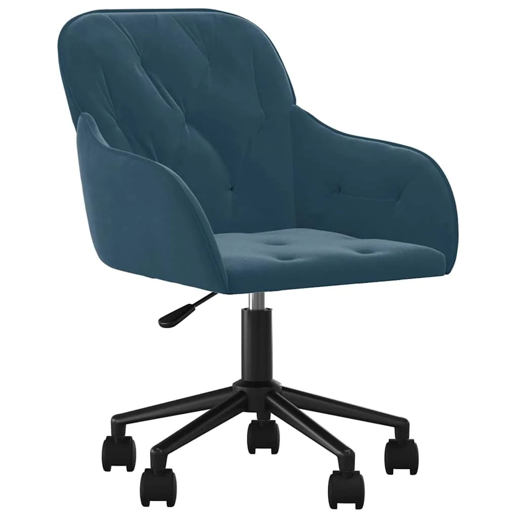 Chaise pivotante de bureau 56 x 61 x 86 cm bleu velours – vue de face