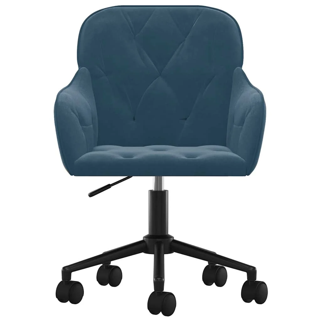 Chaise pivotante de bureau 56 x 61 x 86 cm bleu velours – vue de côté