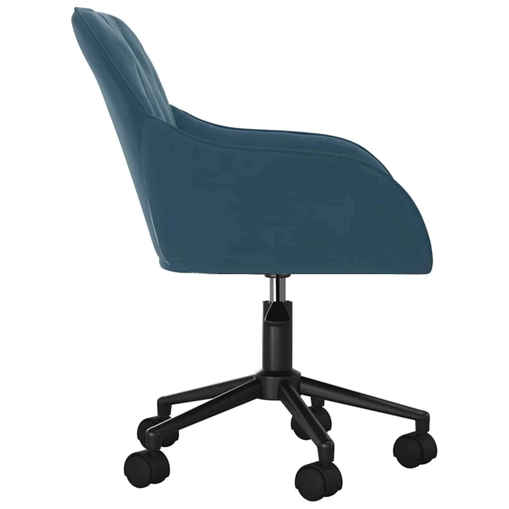 Chaise pivotante de bureau 56 x 61 x 86 cm bleu velours – vue de détail