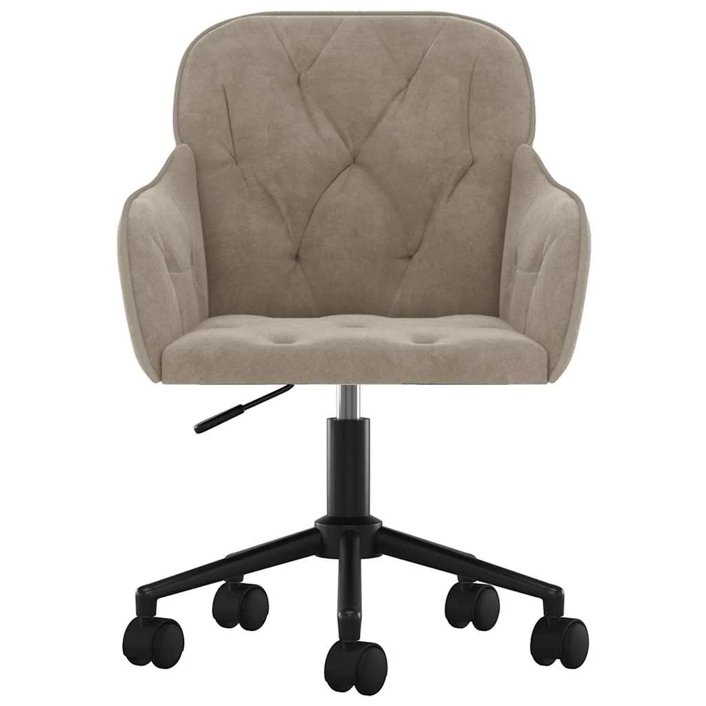Chaise pivotante de bureau 56 x 61 x 86 cm gris clair velours – vue de côté