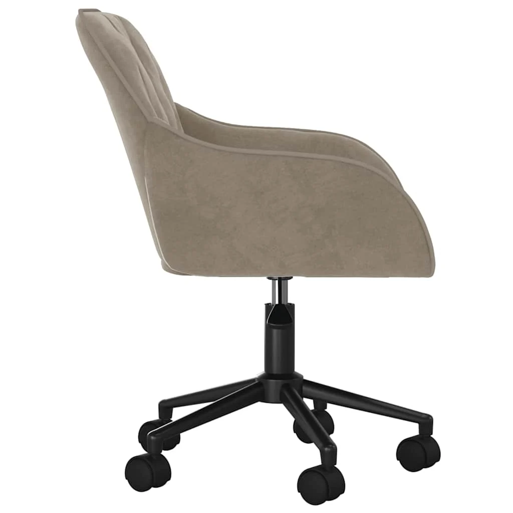Chaise pivotante de bureau 56 x 61 x 86 cm gris clair velours – vue de détail