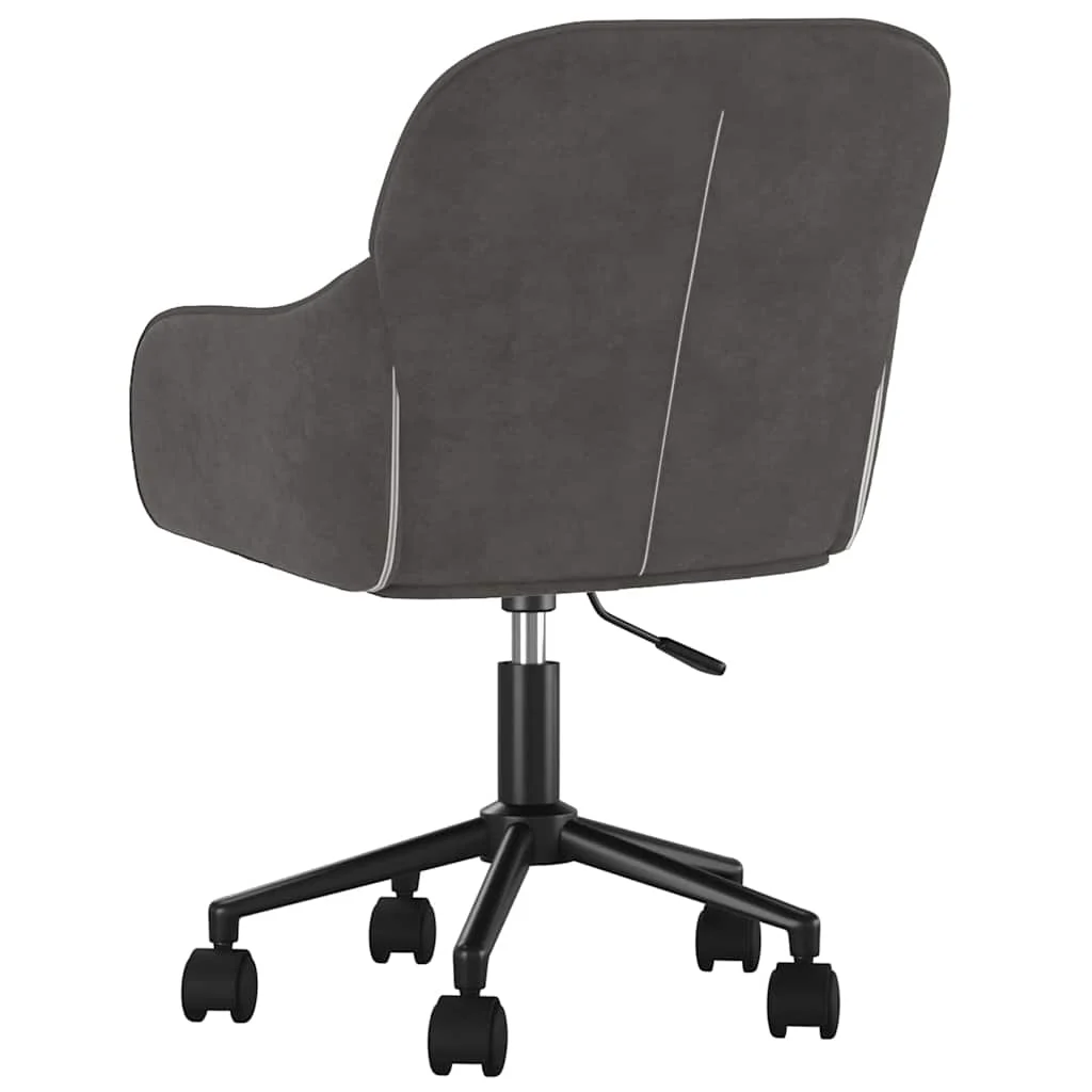 Chaise pivotante de bureau 56 x 61 x 86 cm gris foncé velours – vue en situation
