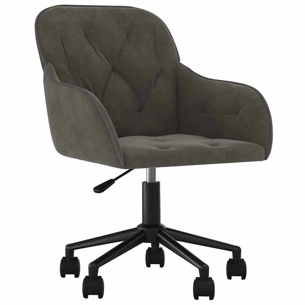 Chaise pivotante de bureau 56 x 61 x 86 cm gris foncé velours – vue de face