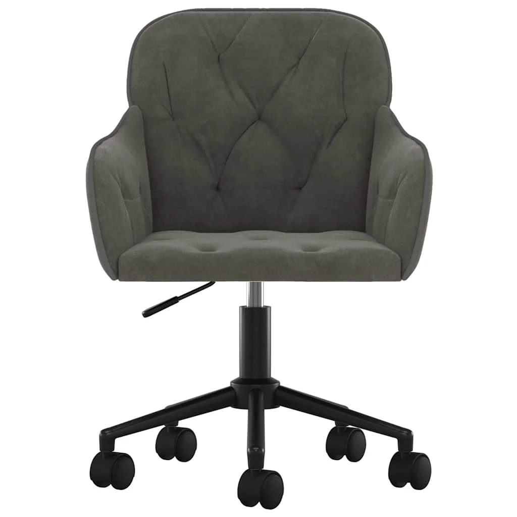 Chaise pivotante de bureau 56 x 61 x 86 cm gris foncé velours – vue de côté