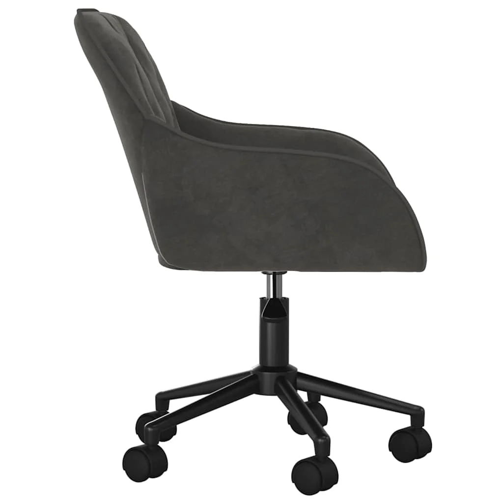 Chaise pivotante de bureau 56 x 61 x 86 cm gris foncé velours – vue de détail