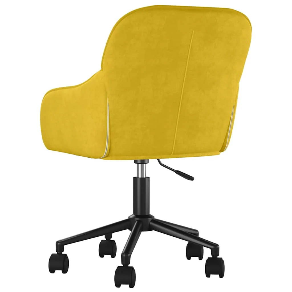 Chaise pivotante de bureau 56 x 61 x 86 cm jaune velours – vue en situation