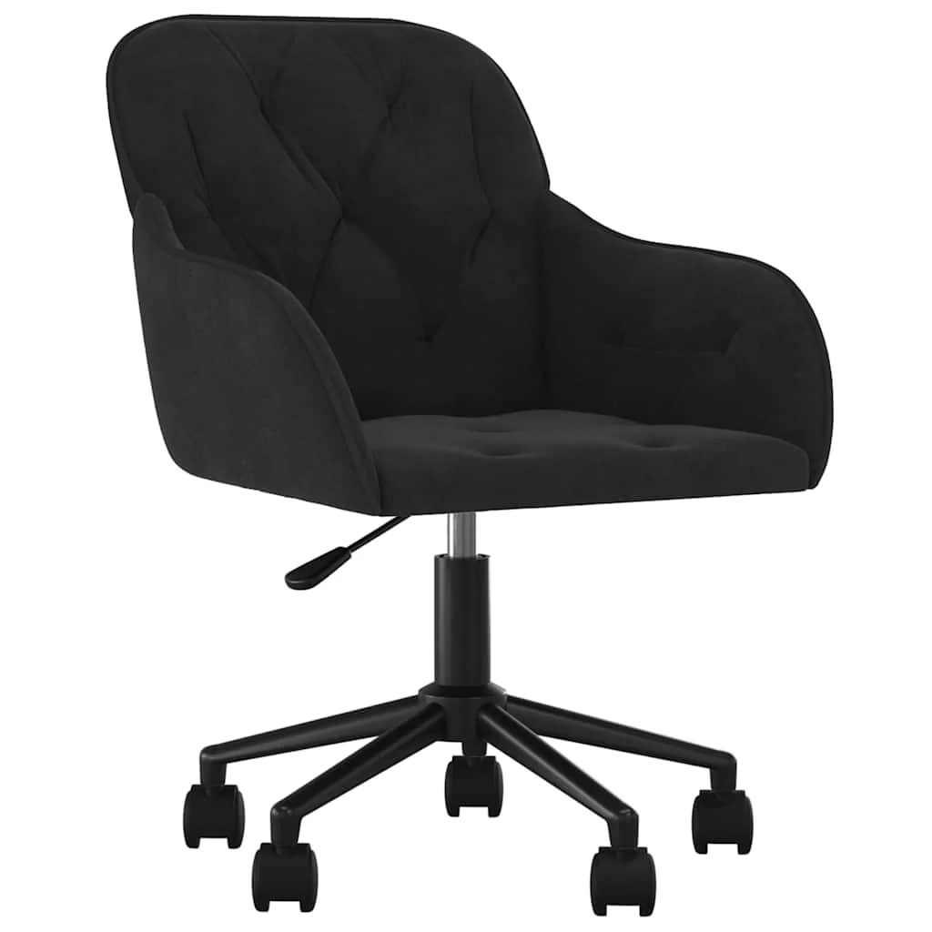 Chaise pivotante de bureau 56 x 61 x 86 cm noir velours – vue de face