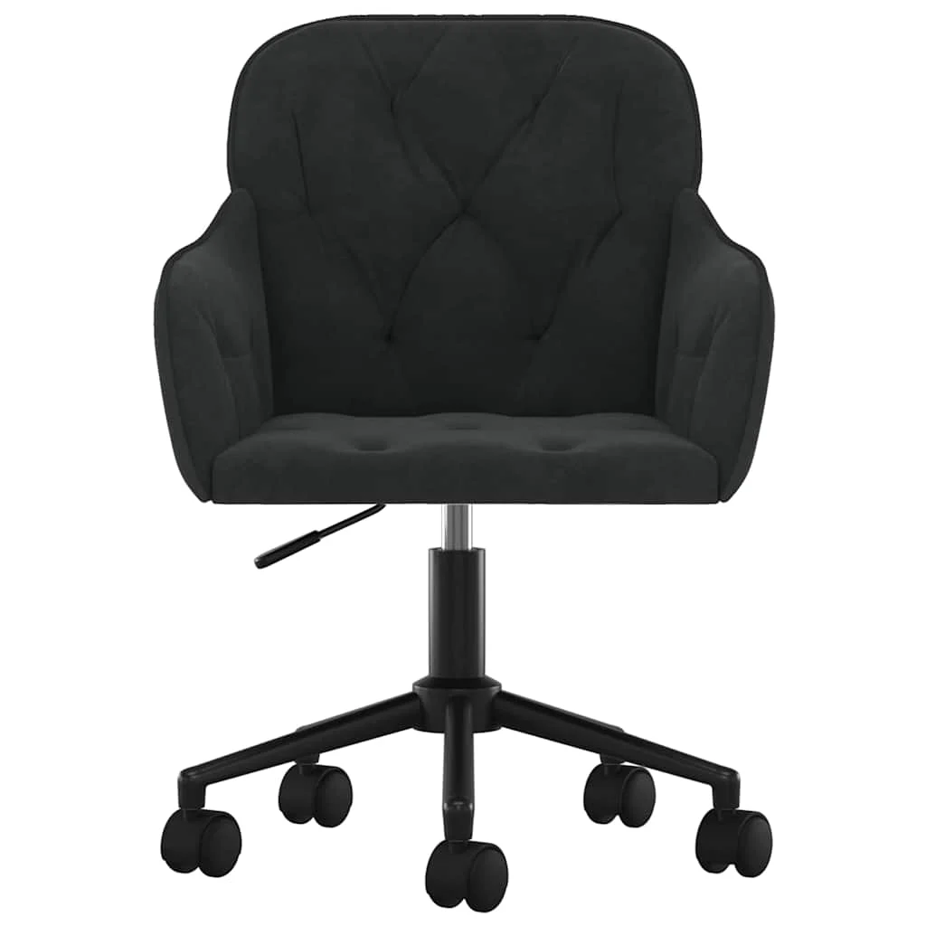 Chaise pivotante de bureau 56 x 61 x 86 cm noir velours – vue de côté