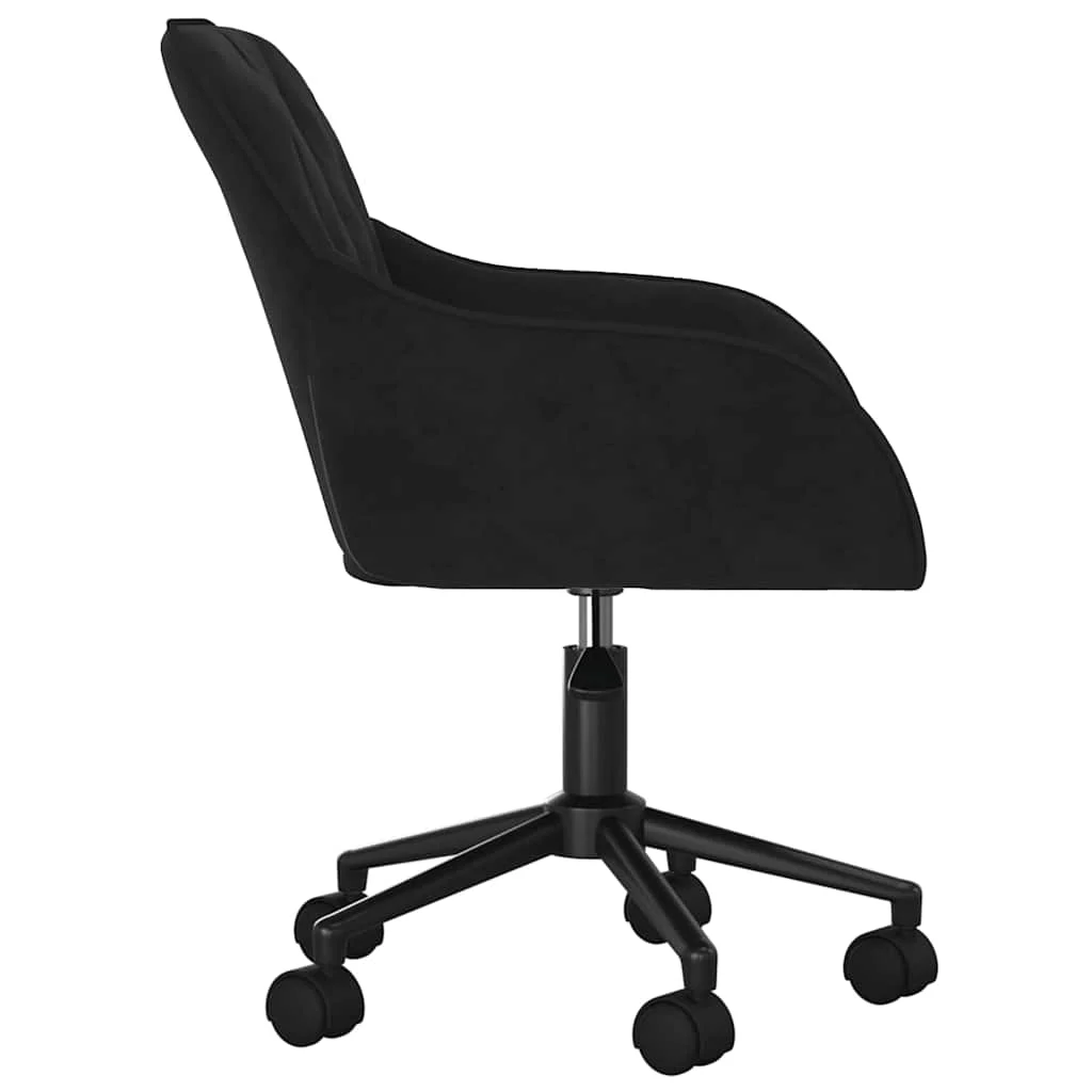 Chaise pivotante de bureau 56 x 61 x 86 cm noir velours – vue de détail