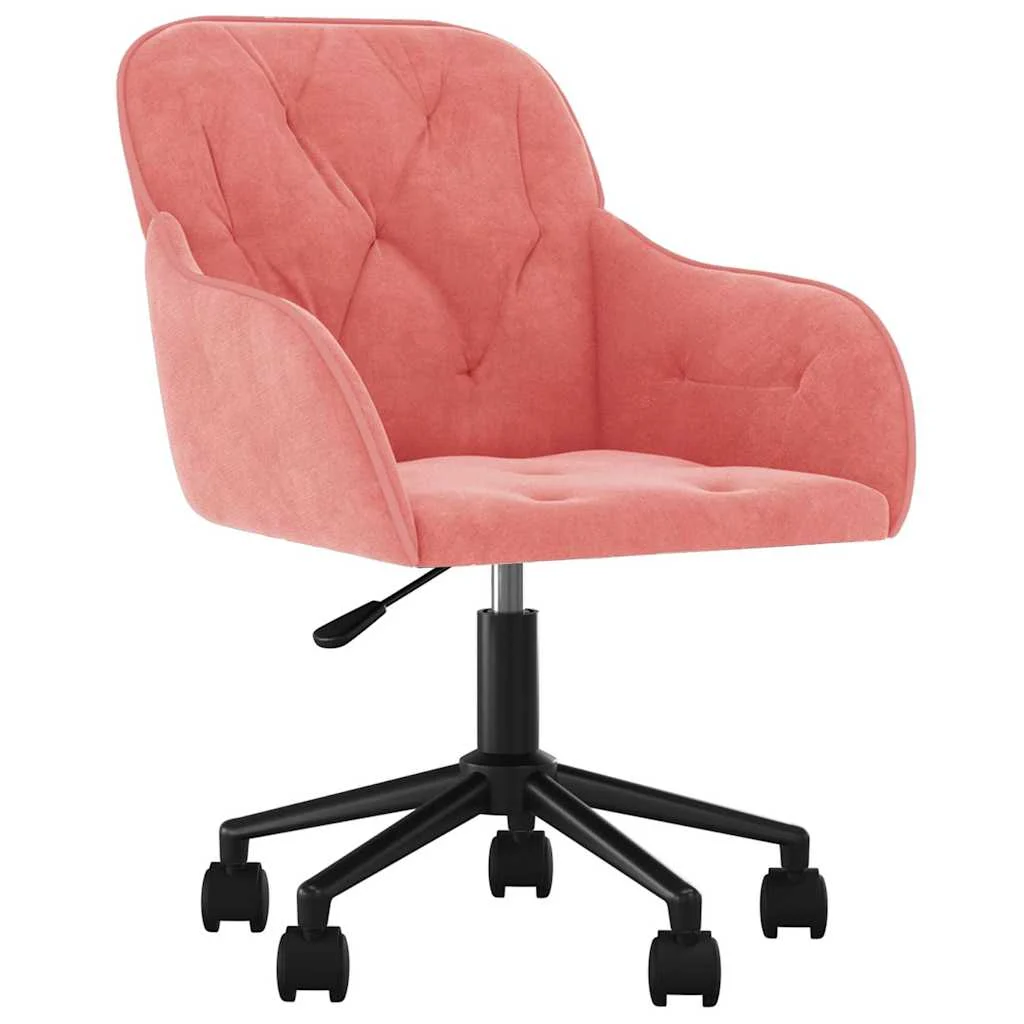 Chaise pivotante de bureau 56 x 61 x 86 cm rose velours – vue de face