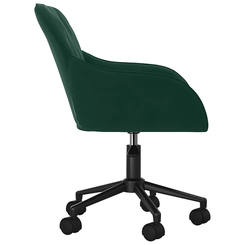 Chaise pivotante de bureau 56 x 61 x 86 cm vert foncé velours – vue en situation
