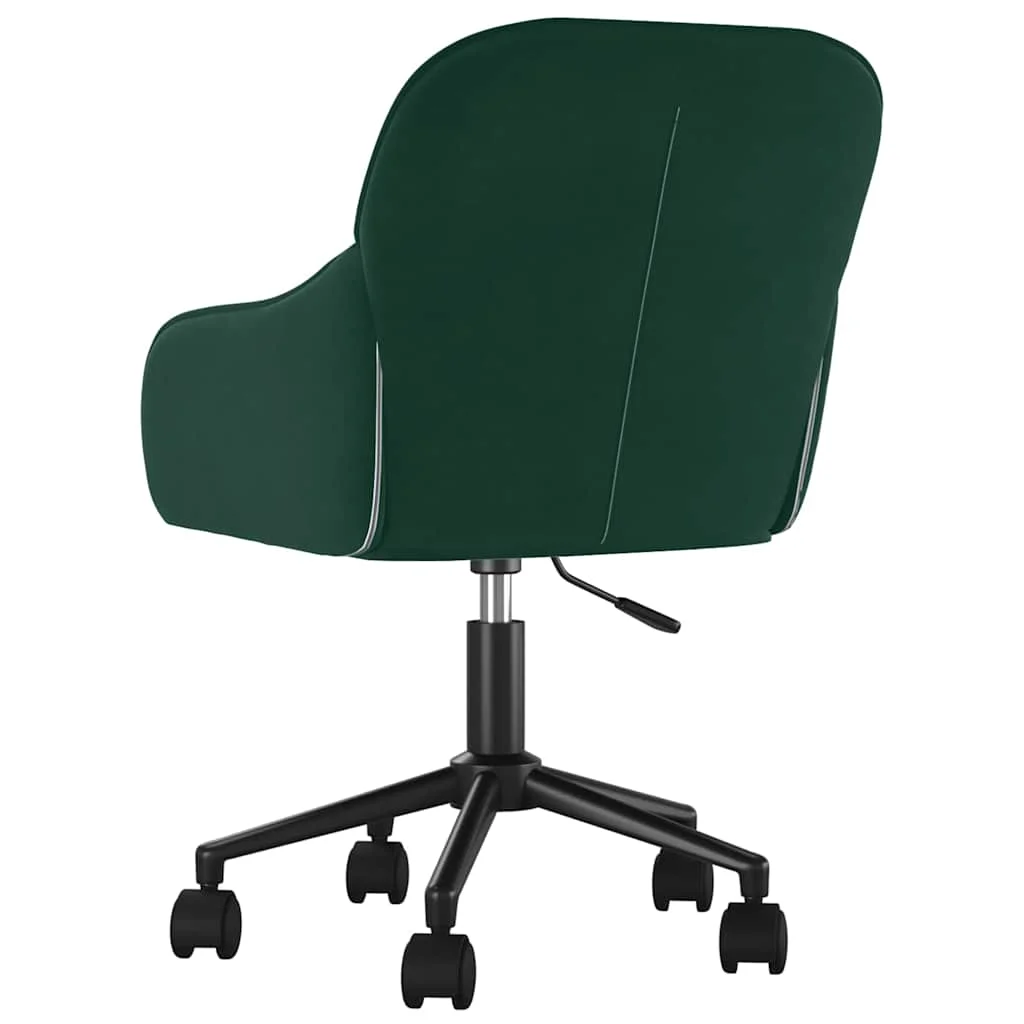 Chaise pivotante de bureau 56 x 61 x 86 cm vert foncé velours – vue de détail