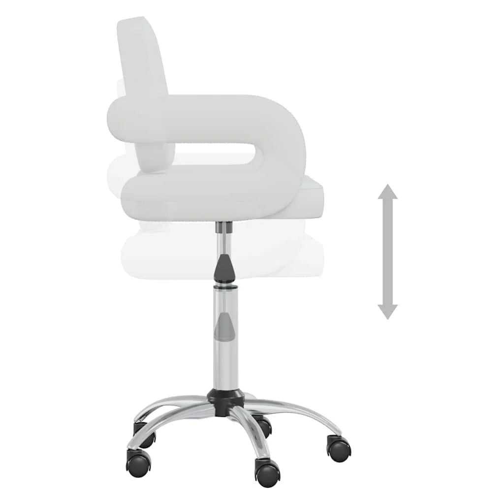Chaise pivotante de bureau 58 x 50 x 87,5 cm blanc similicuir – vue de dessus