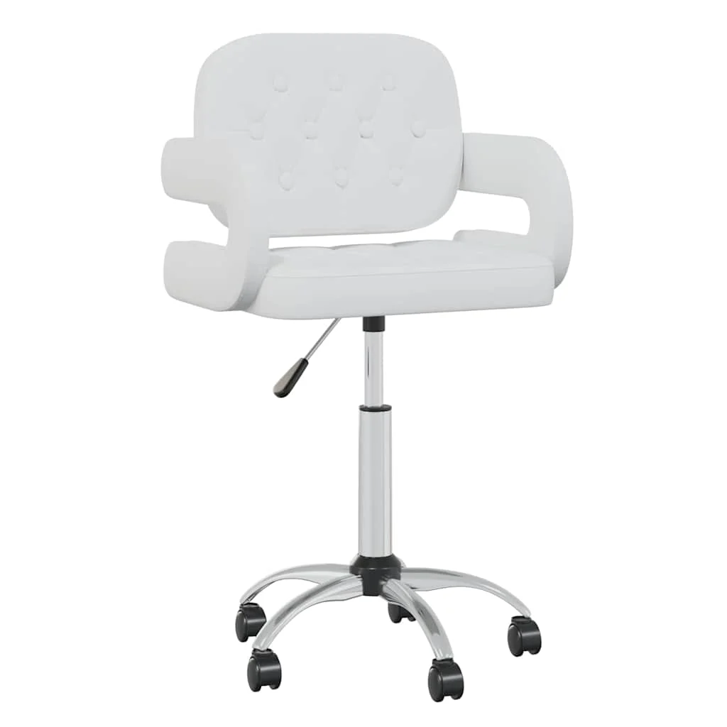 Chaise pivotante de bureau 58 x 50 x 87,5 cm blanc similicuir – vue d’ensemble