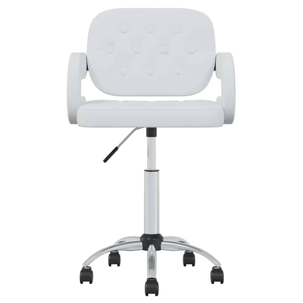Chaise pivotante de bureau 58 x 50 x 87,5 cm blanc similicuir – vue de face