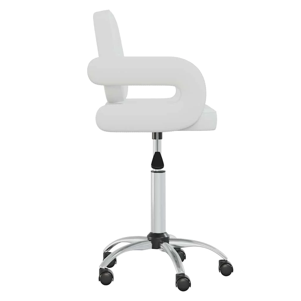 Chaise pivotante de bureau 58 x 50 x 87,5 cm blanc similicuir – vue de côté
