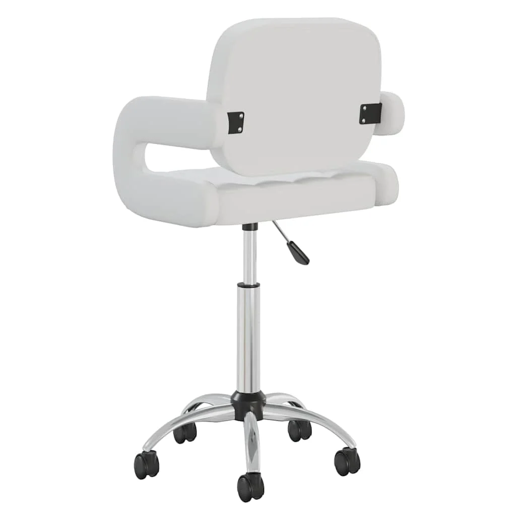 Chaise pivotante de bureau 58 x 50 x 87,5 cm blanc similicuir – vue de détail