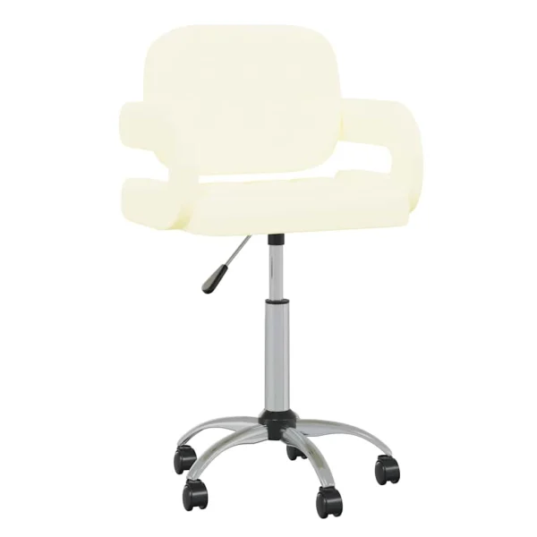 Chaise pivotante de bureau 58 x 50 x 87,5 cm crème similicuir – vue d’ensemble