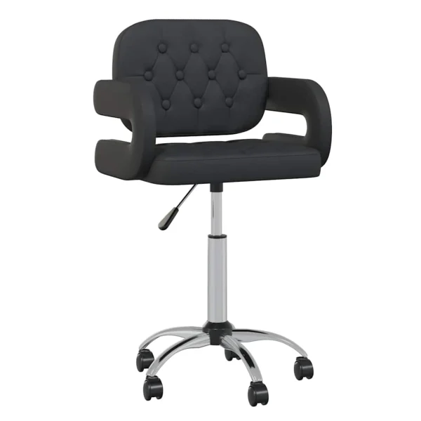 Chaise pivotante de bureau 58 x 50 x 87,5 cm noir similicuir – vue d’ensemble