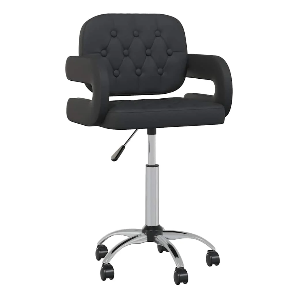 Chaise pivotante de bureau 58 x 50 x 87,5 cm noir similicuir – vue d’ensemble