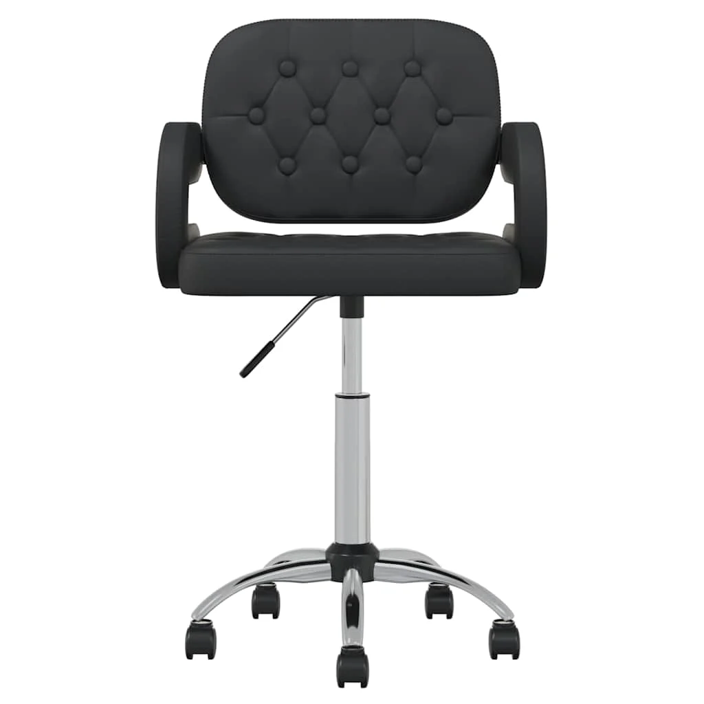 Chaise pivotante de bureau 58 x 50 x 87,5 cm noir similicuir – vue de face