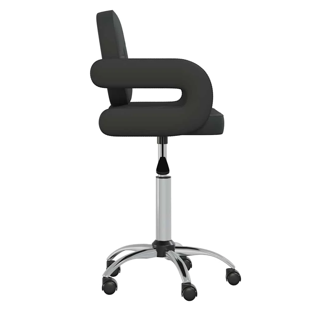 Chaise pivotante de bureau 58 x 50 x 87,5 cm noir similicuir – vue de côté