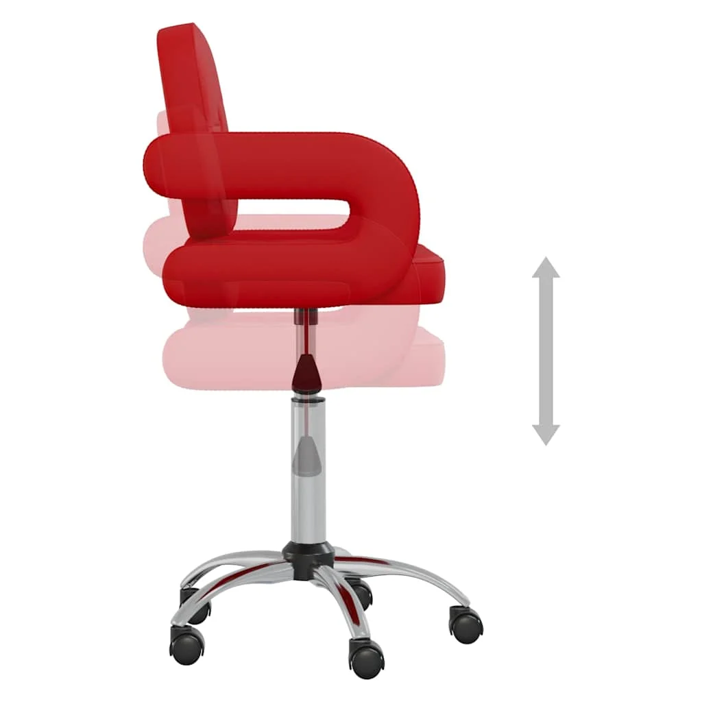 Chaise pivotante de bureau 58 x 50 x 87,5 cm rouge bordeaux similicuir – vue de dessus