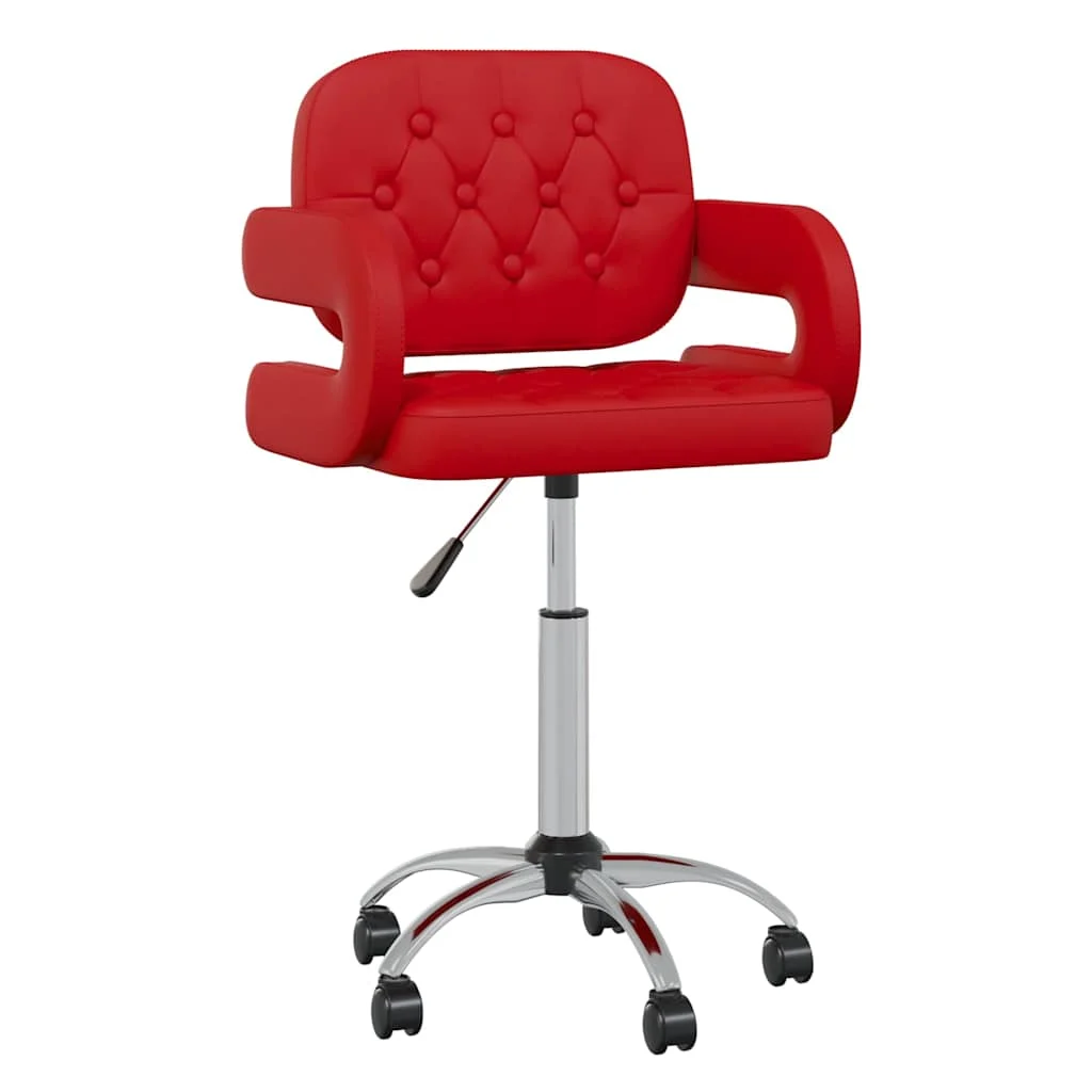 Chaise pivotante de bureau 58 x 50 x 87,5 cm rouge bordeaux similicuir – vue d’ensemble