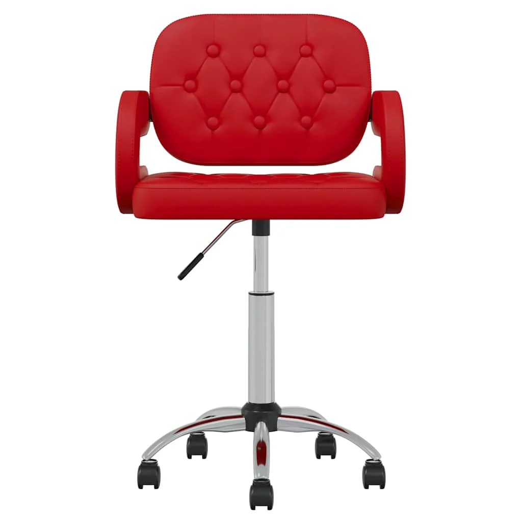 Chaise pivotante de bureau 58 x 50 x 87,5 cm rouge bordeaux similicuir – vue de face