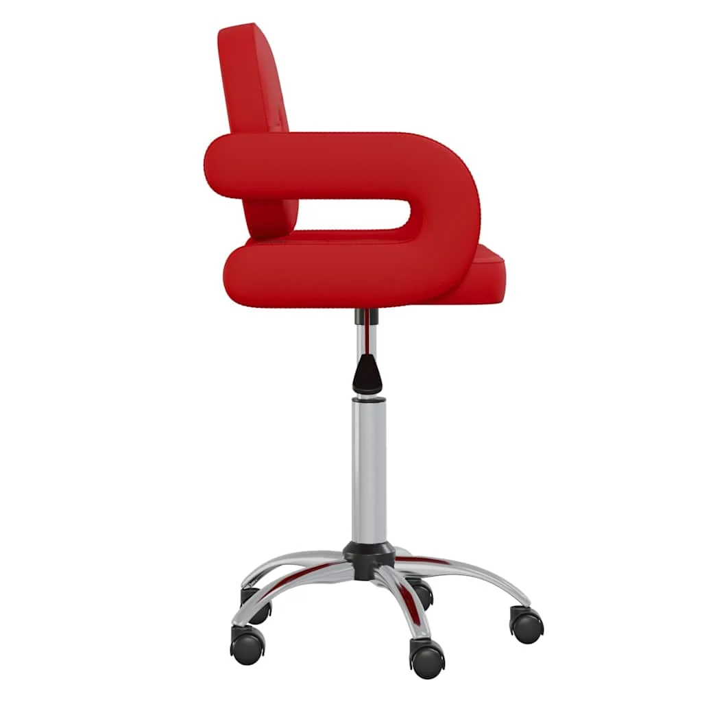Chaise pivotante de bureau 58 x 50 x 87,5 cm rouge bordeaux similicuir – vue de côté
