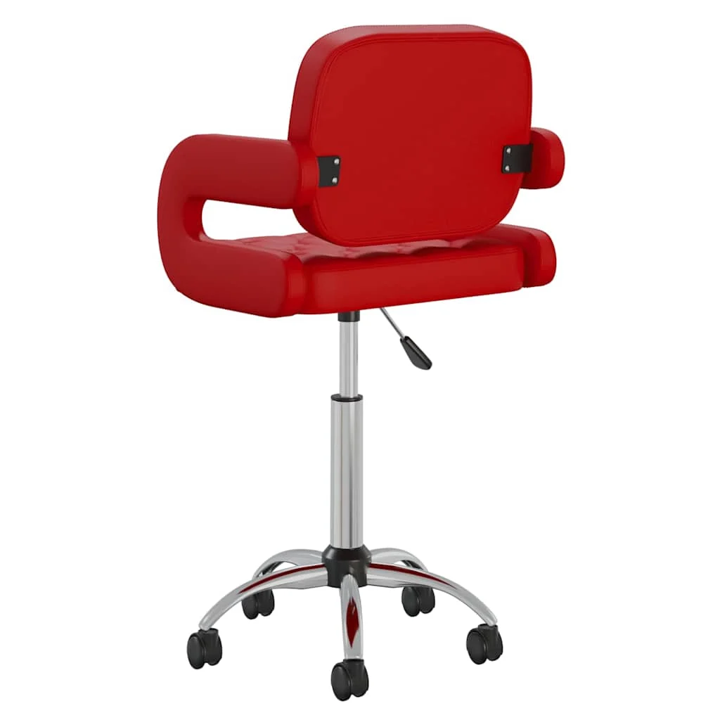 Chaise pivotante de bureau 58 x 50 x 87,5 cm rouge bordeaux similicuir – vue de détail