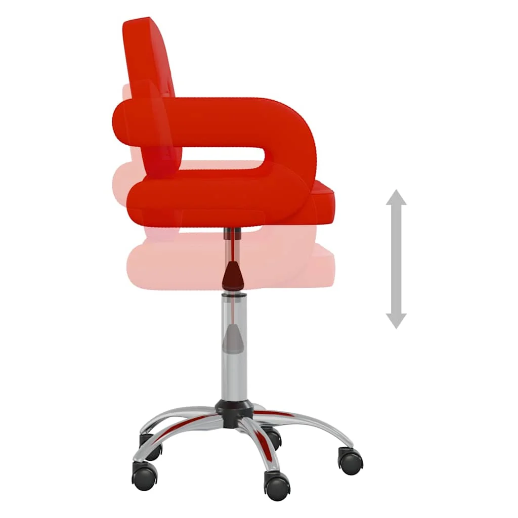 Chaise pivotante de bureau 58 x 50 x 87,5 cm rouge similicuir – vue de dessus