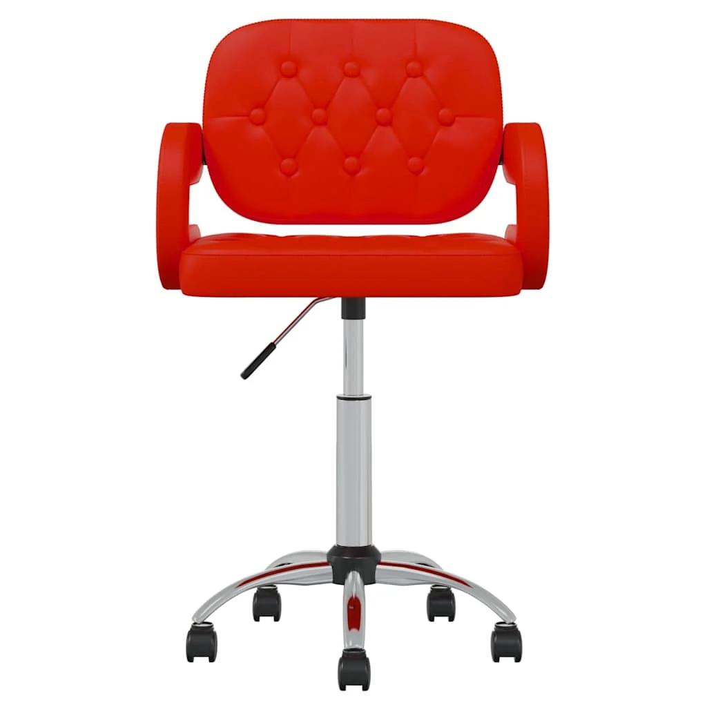 Chaise pivotante de bureau 58 x 50 x 87,5 cm rouge similicuir – vue de face