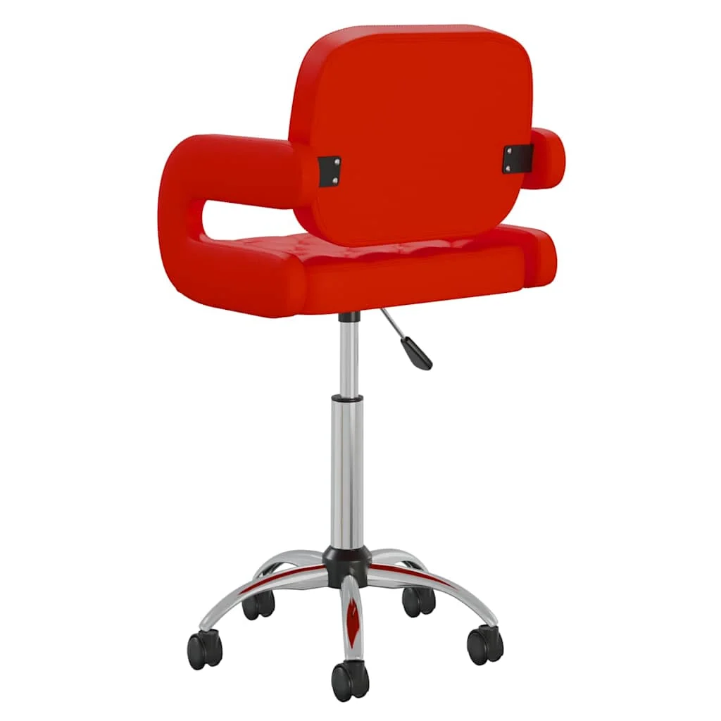 Chaise pivotante de bureau 58 x 50 x 87,5 cm rouge similicuir – vue de détail