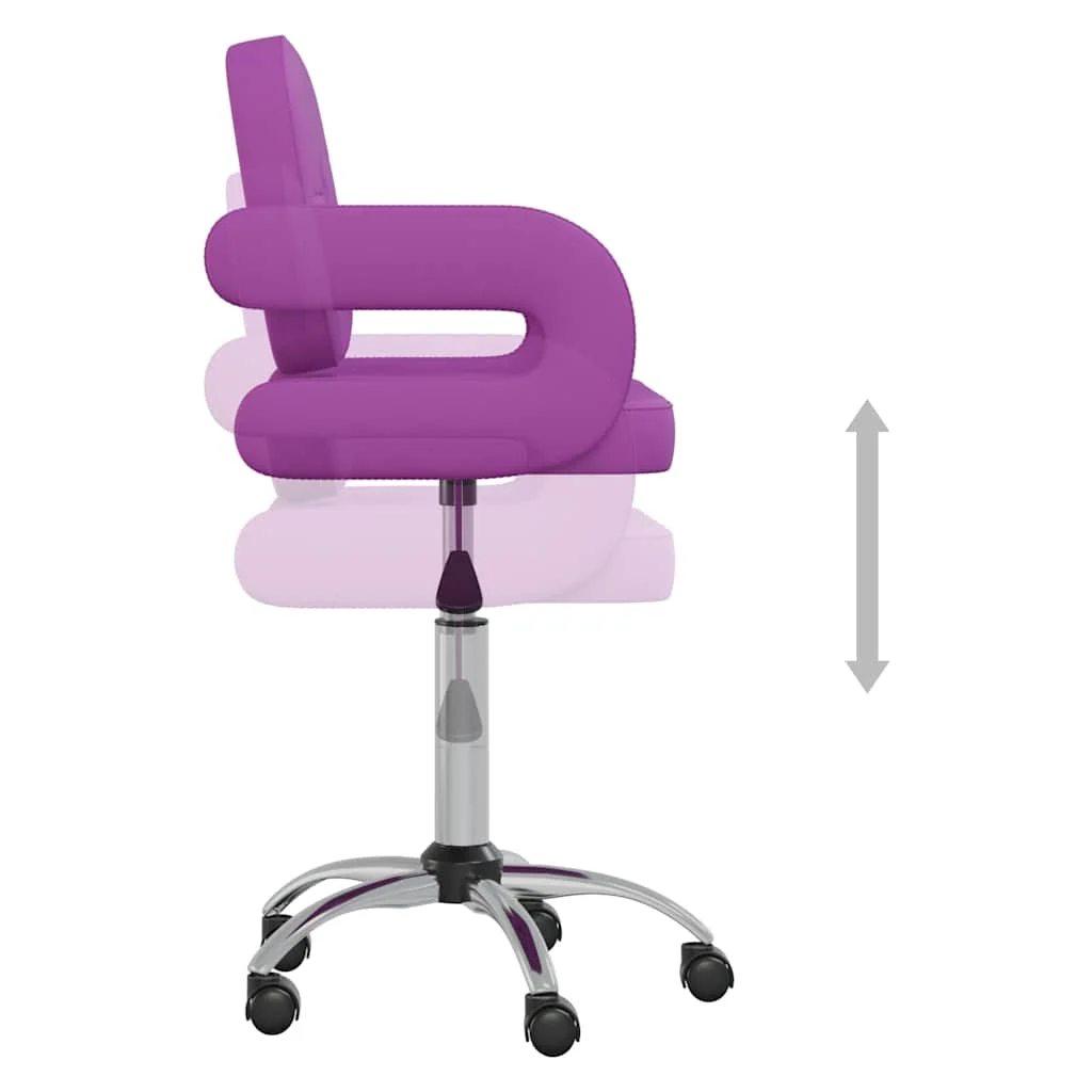 Chaise pivotante de bureau 58 x 50 x 87,5 cm violet similicuir – vue de dessus