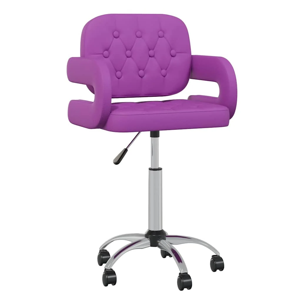 Chaise pivotante de bureau 58 x 50 x 87,5 cm violet similicuir – vue d’ensemble