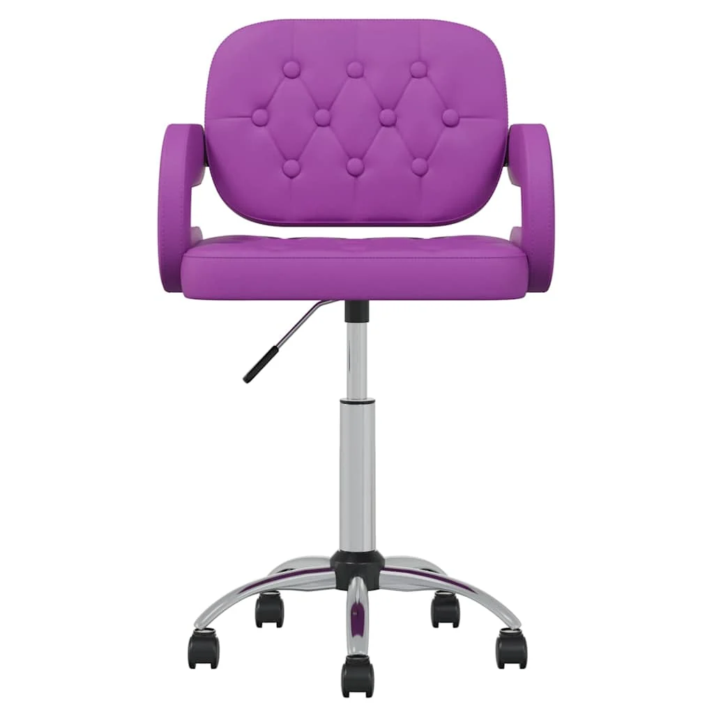 Chaise pivotante de bureau 58 x 50 x 87,5 cm violet similicuir – vue de face