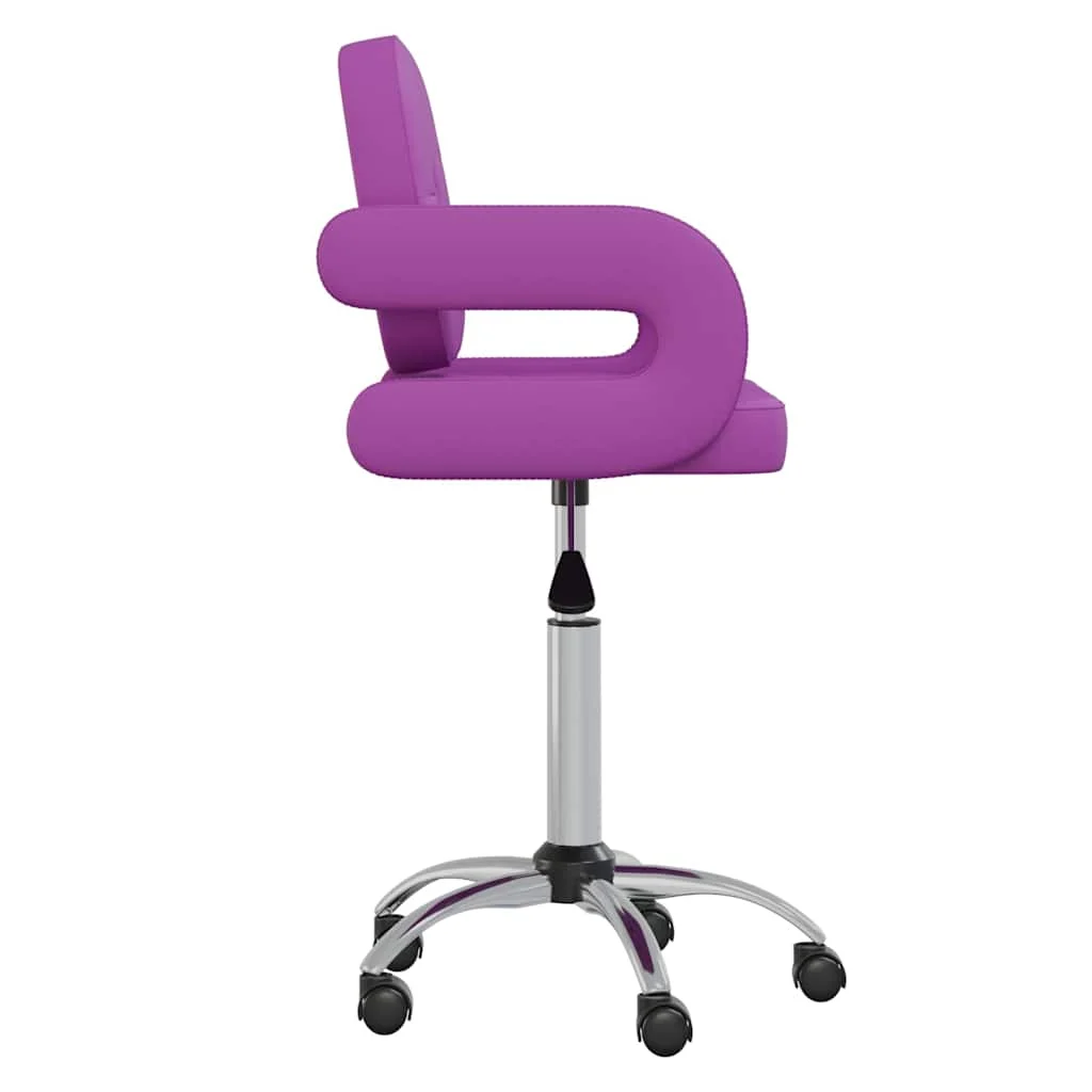 Chaise pivotante de bureau 58 x 50 x 87,5 cm violet similicuir – vue de côté