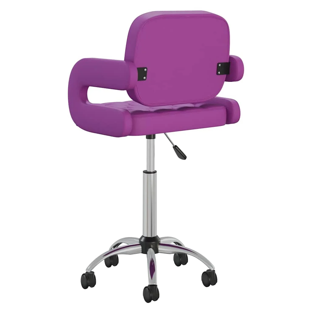 Chaise pivotante de bureau 58 x 50 x 87,5 cm violet similicuir – vue de détail