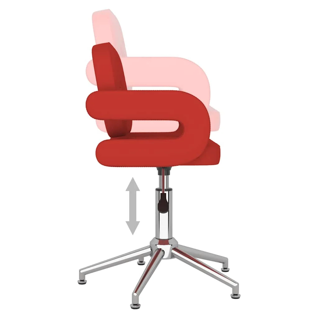 Chaise pivotante de bureau 58 x 50 x 90,5 cm rouge bordeaux similicuir – vue de dessus