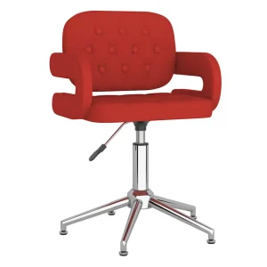 Chaise pivotante de bureau 58 x 50 x 90,5 cm rouge bordeaux similicuir – vue d’ensemble