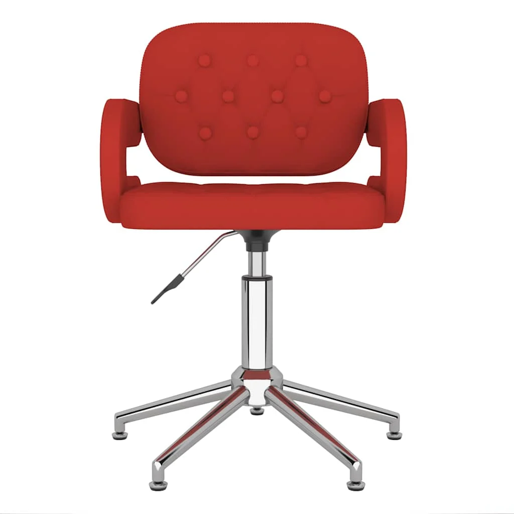 Chaise pivotante de bureau 58 x 50 x 90,5 cm rouge bordeaux similicuir – vue de face
