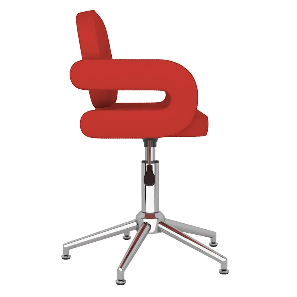 Chaise pivotante de bureau 58 x 50 x 90,5 cm rouge bordeaux similicuir – vue de côté