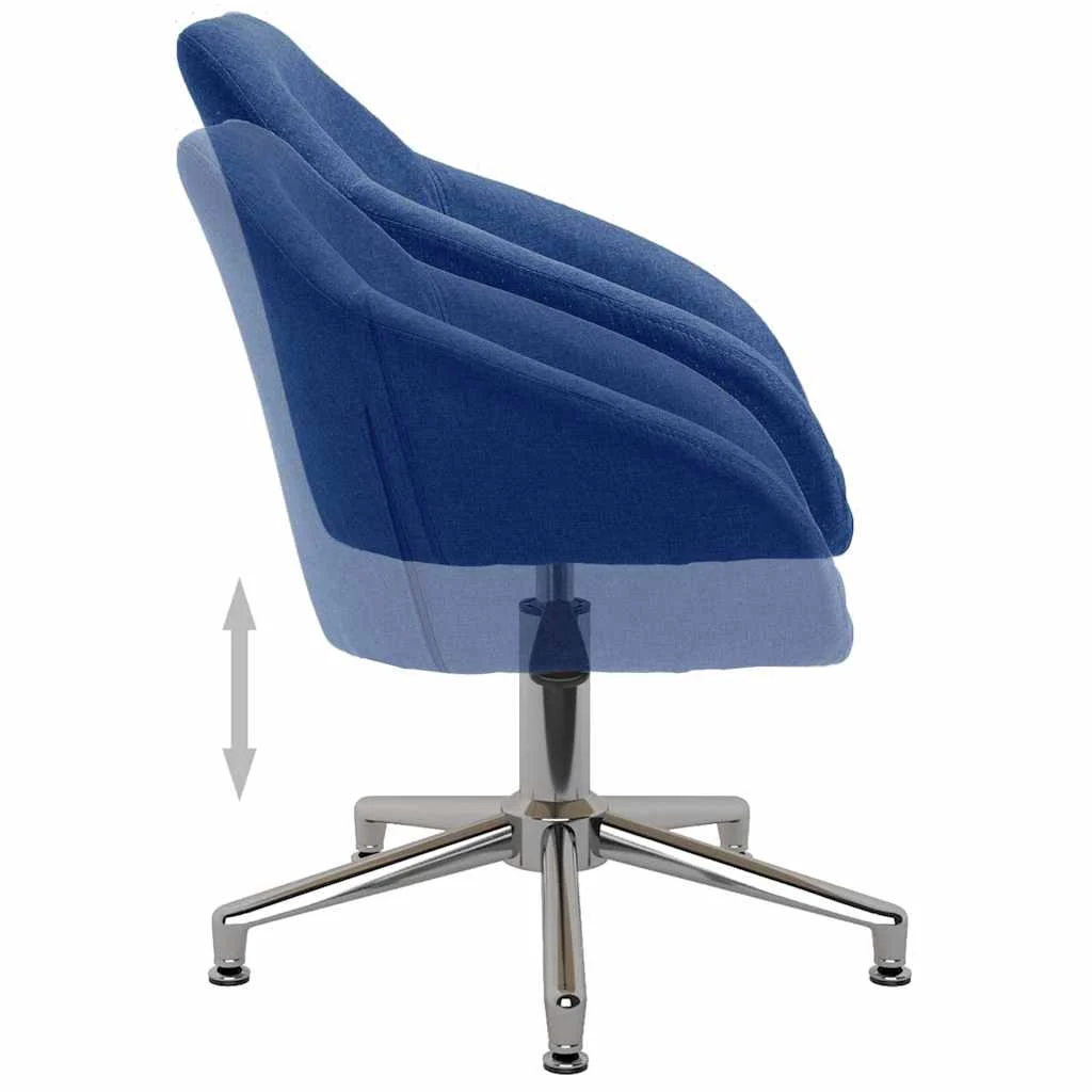 Chaise pivotante de bureau 63 x 56 x 88 cm bleu tissu – vue de dessus